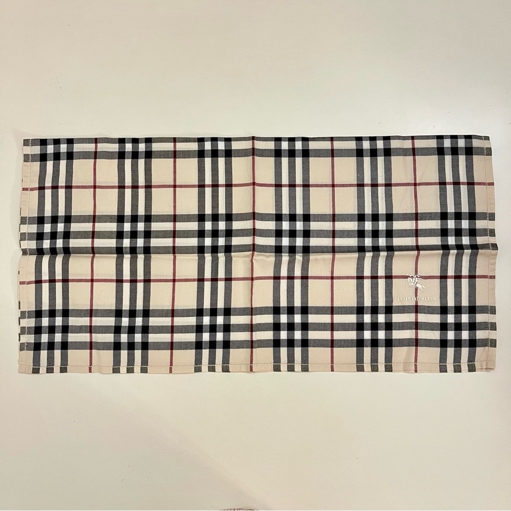 Authentic Vintage Burberry London Nova Check Handkerchief – Embroidered Logo - Picture 5 of 7